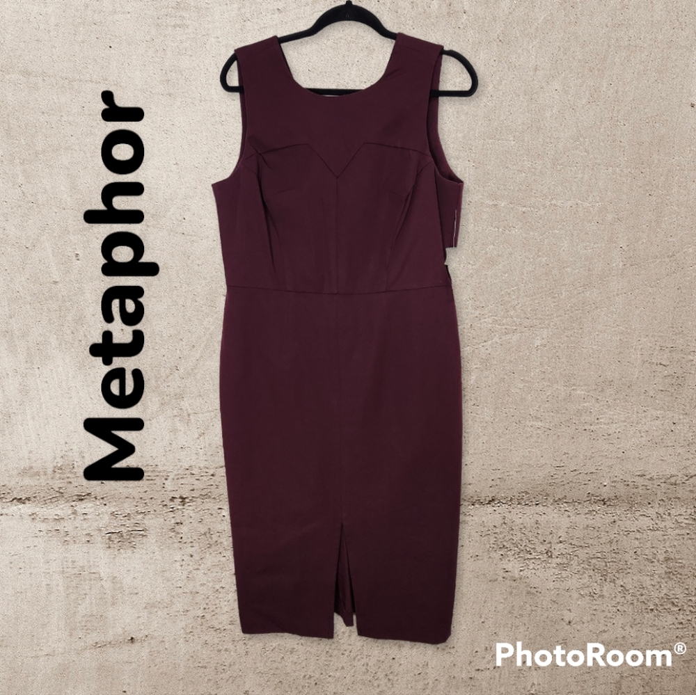 NWT Metaphor purple wine bodycon dress women's size 16